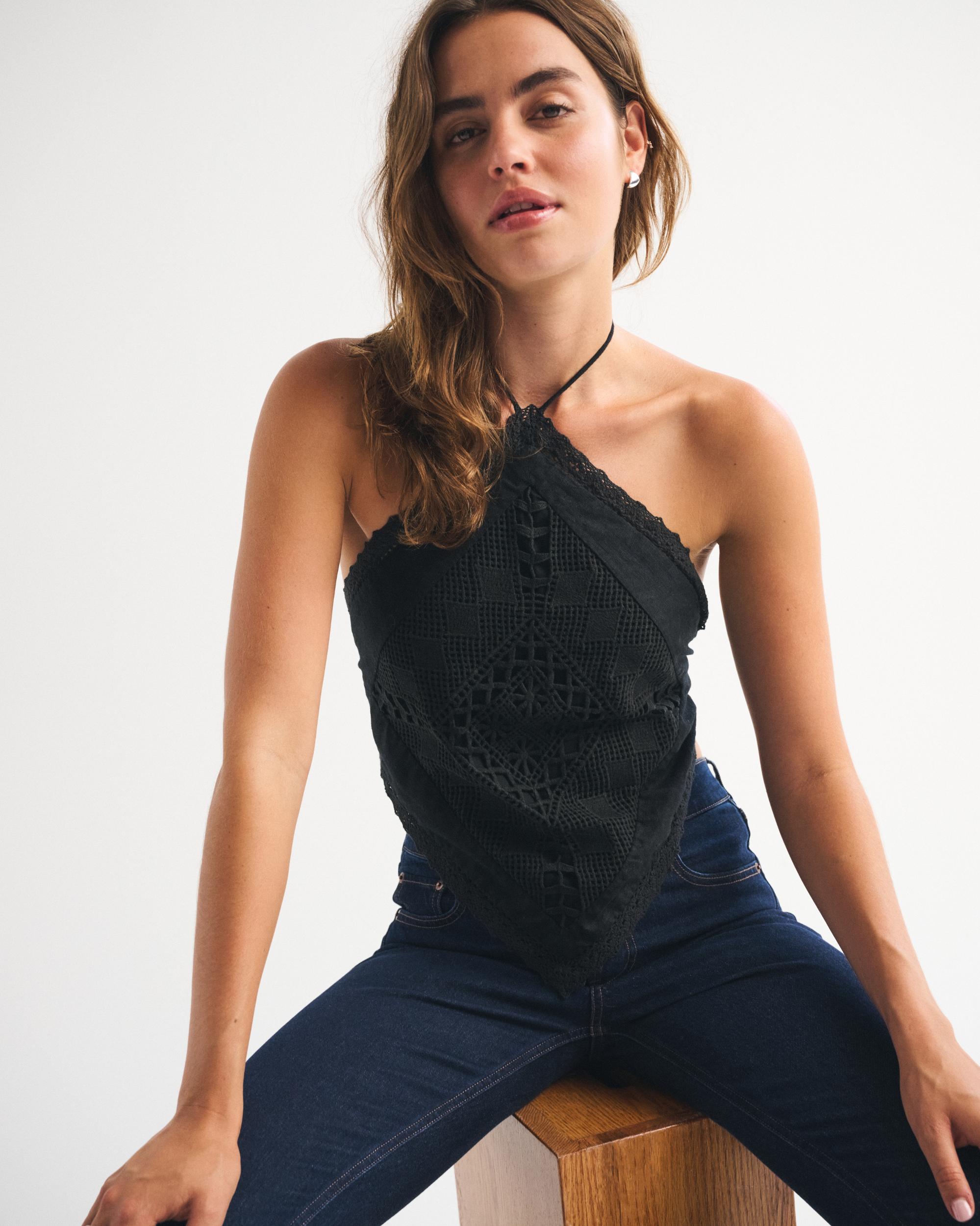 Linen-Blend Bandana Top Product Image