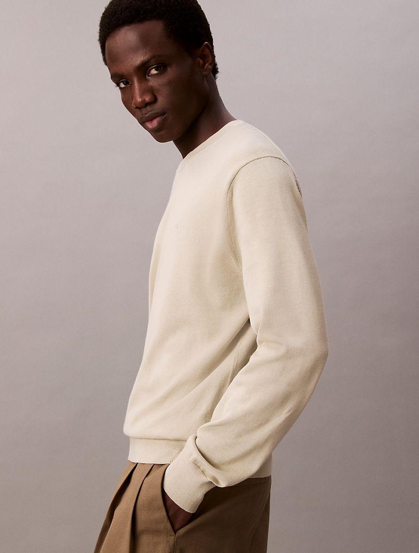 Calvin Klein Mens Supima Cotton Classic Sweater - Neutral Product Image