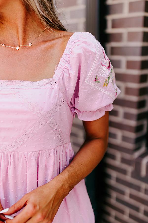 Feeling At Home Embroidered Dress In Violet Product Image