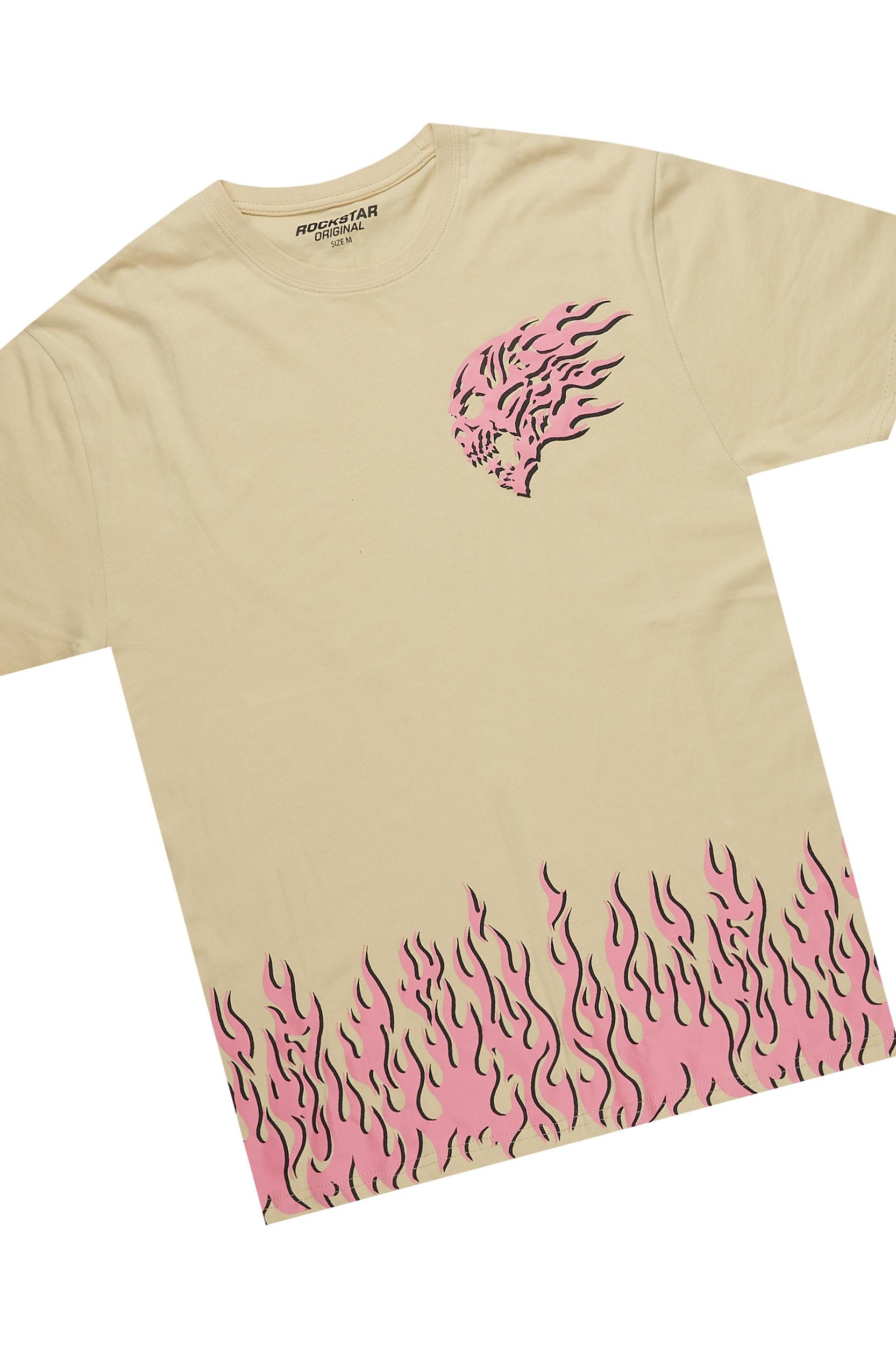 Arais Beige T-Shirt Short Set Female Product Image