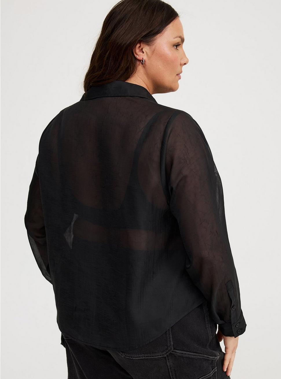 Sheer Button-Up Shirt Product Image