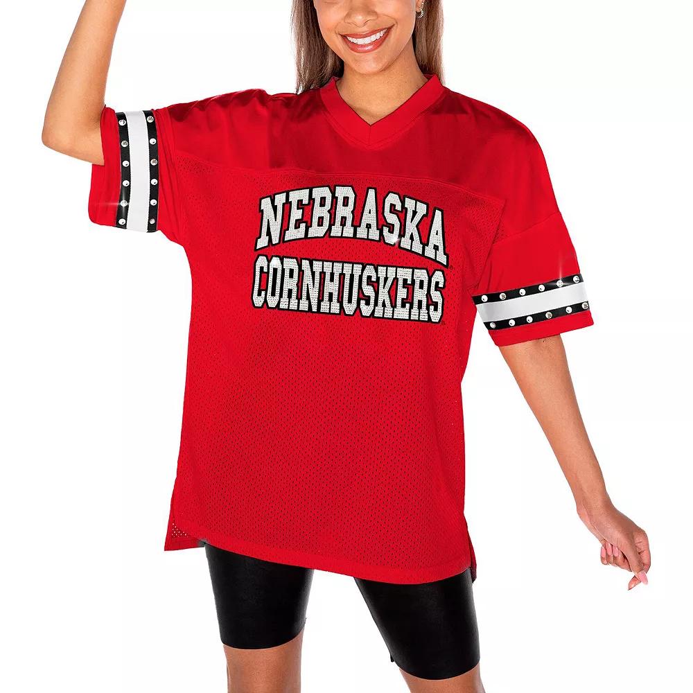 Women's Gameday Couture Red Nebraska Huskers Until Kickoff Rhinestone Fashion T-Shirt, Size: Small Product Image