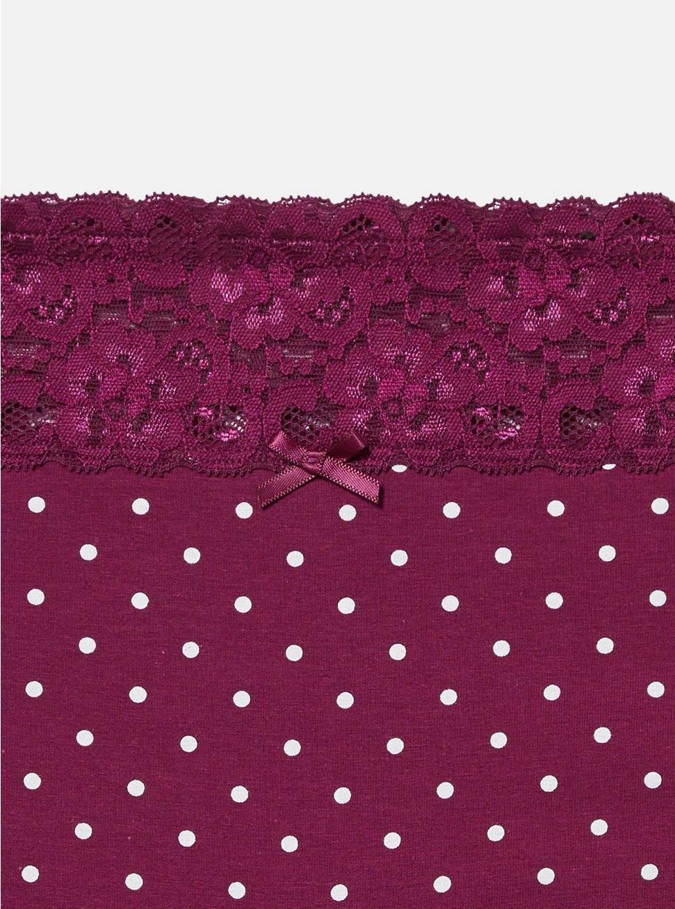 Cotton Mid-Rise Lace Trim Boyshort Panty Product Image