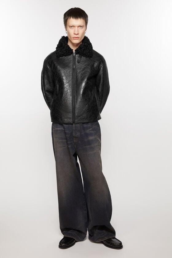 Leather shearling jacket Product Image