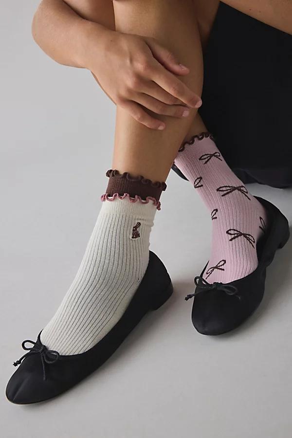 Urban Outfitters UO Lightweight Ribbed Crew Sock 3-Pack Womens at Urban Outfitters Product Image