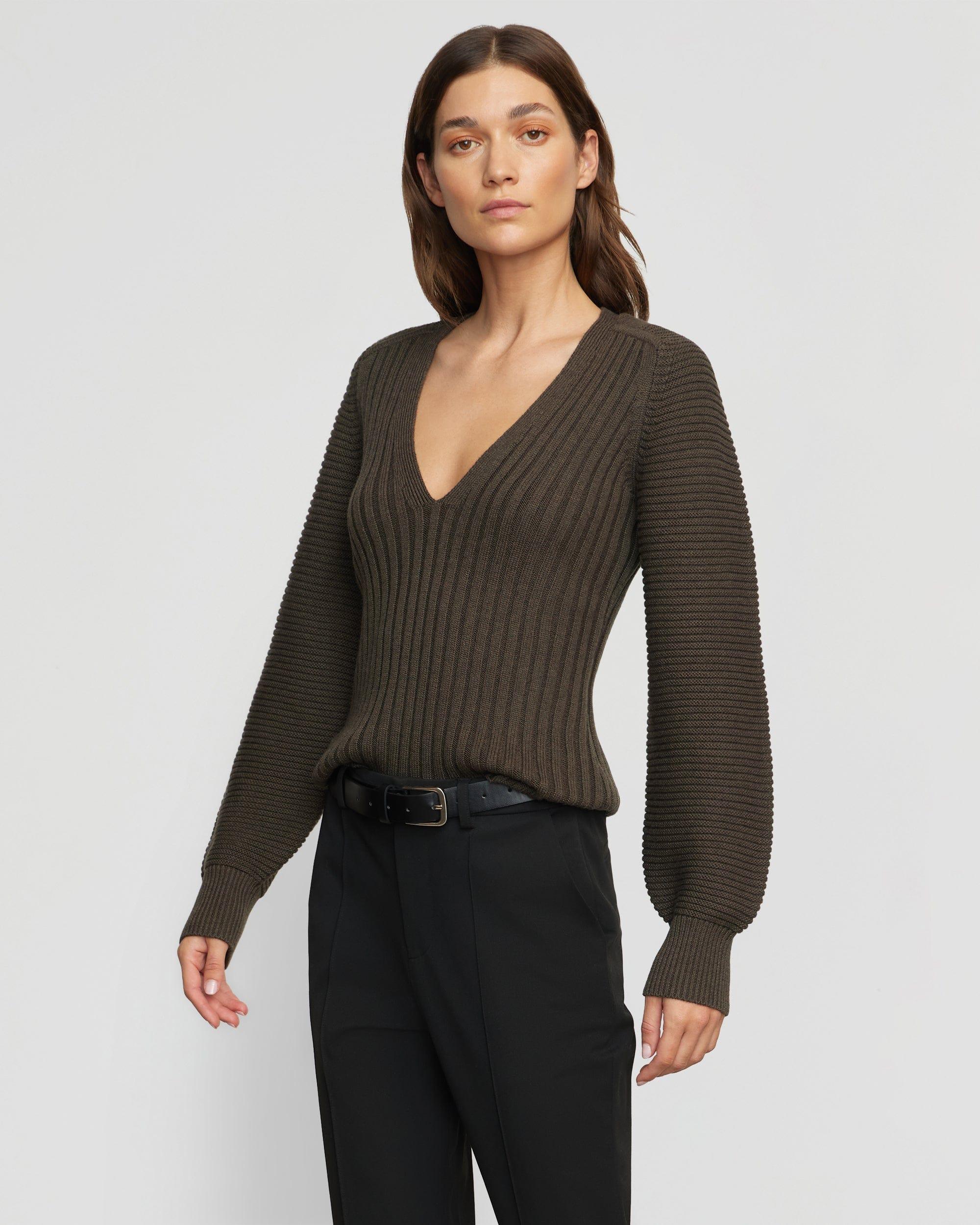 Sanne Ottoman-Knit V-Neck Sweater Product Image