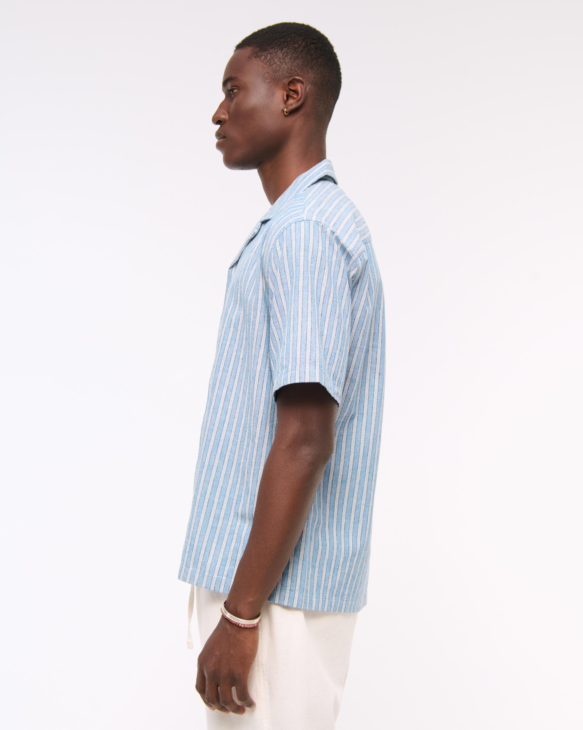 Camp Collar Summer Linen-Blend Shirt Product Image