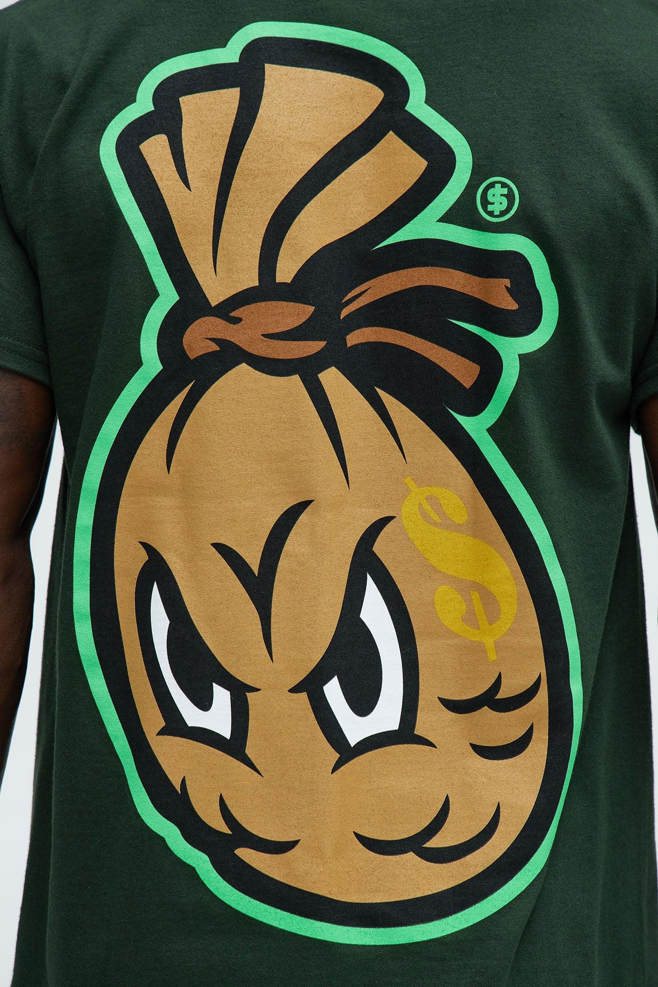 Secure The Bag Motto Short Sleeve Tee - Green Product Image