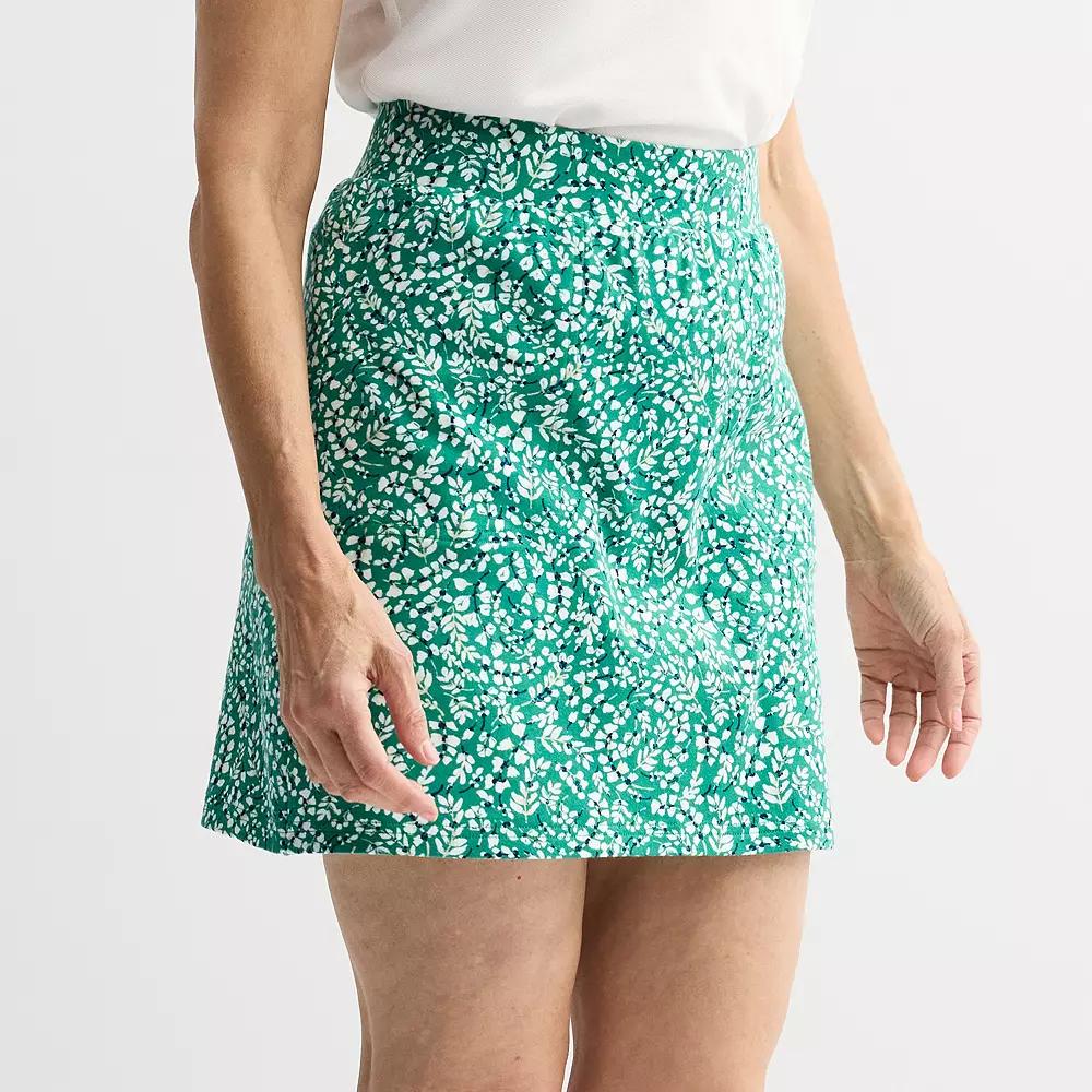Women's Croft & Barrow® Easy Pull-On Skort, Size: XS, Green White Floral Product Image