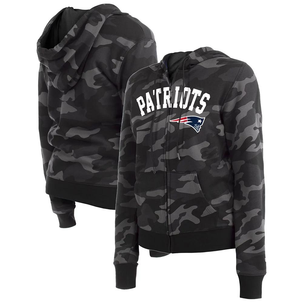 Women's New Era Black New England Patriots Camo Full-Zip Hoodie,  Product Image