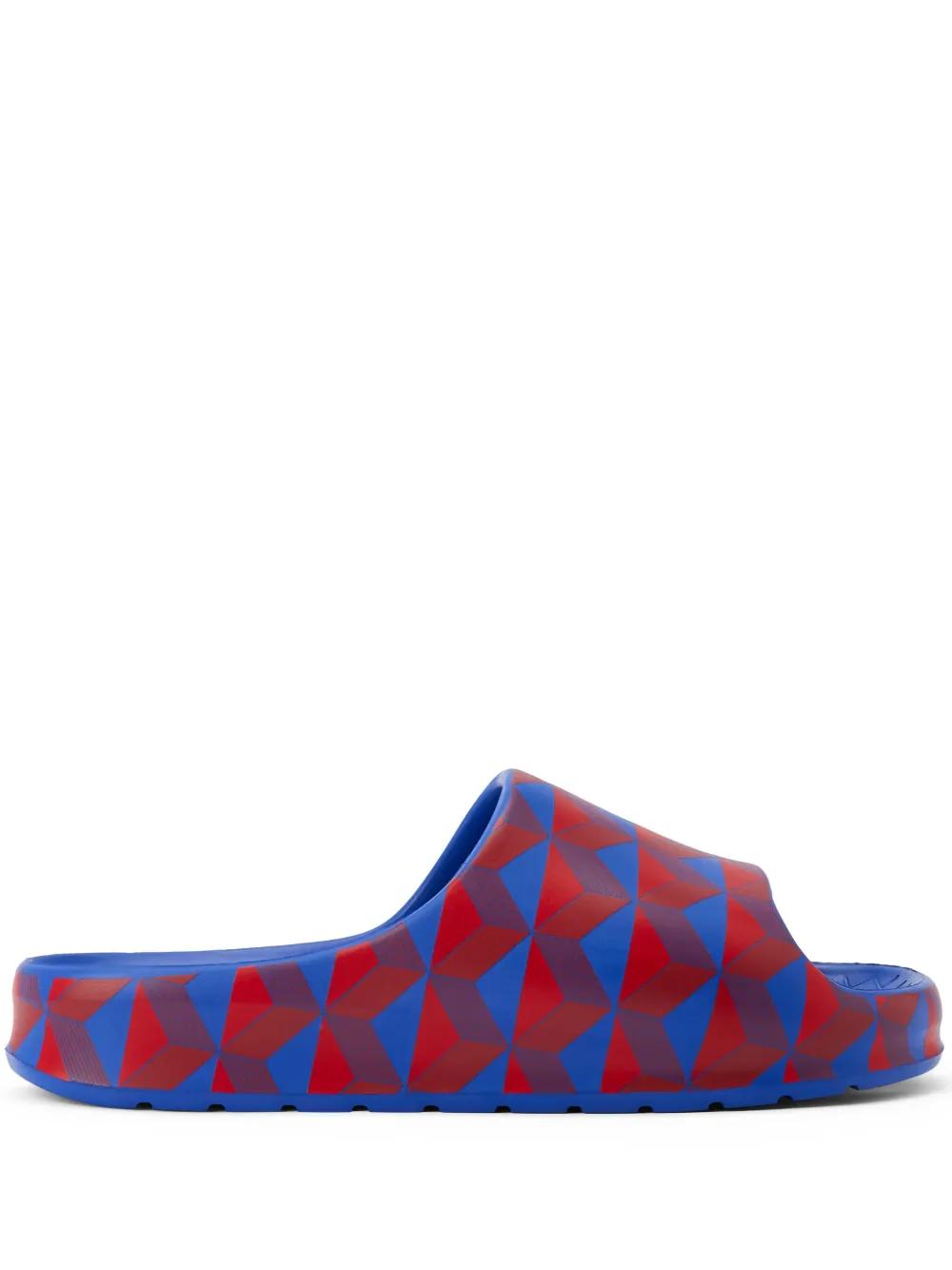 geometric-print open-toe slides  Product Image