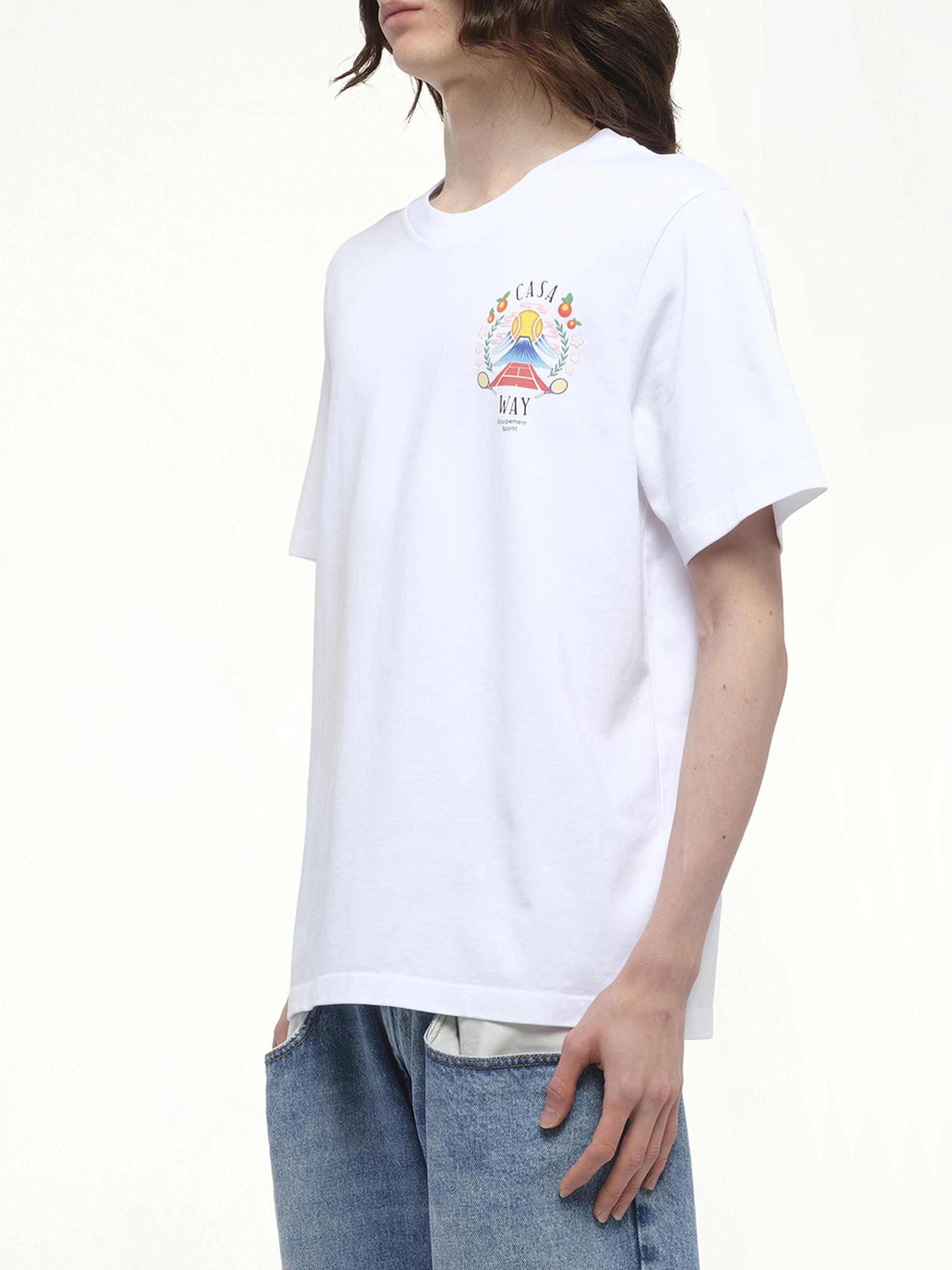 CASABLANCA Mens Casa Way Mountain Graphic-print Cotton-jersey T-shirt Xxxl In White Product Image