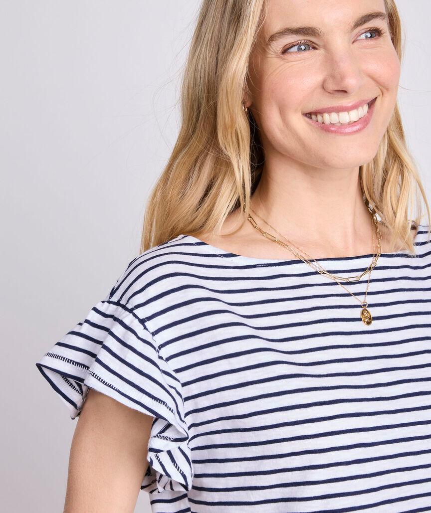 Slub Jersey Flutter-Sleeve Tee Product Image