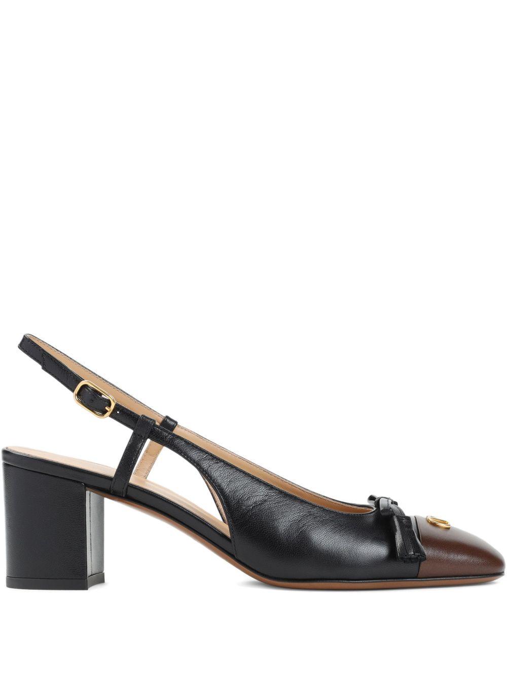 VALENTINO GARAVANI Vlogo 65 Tasseled Two-tone Leather Slingback Pumps In Black Product Image