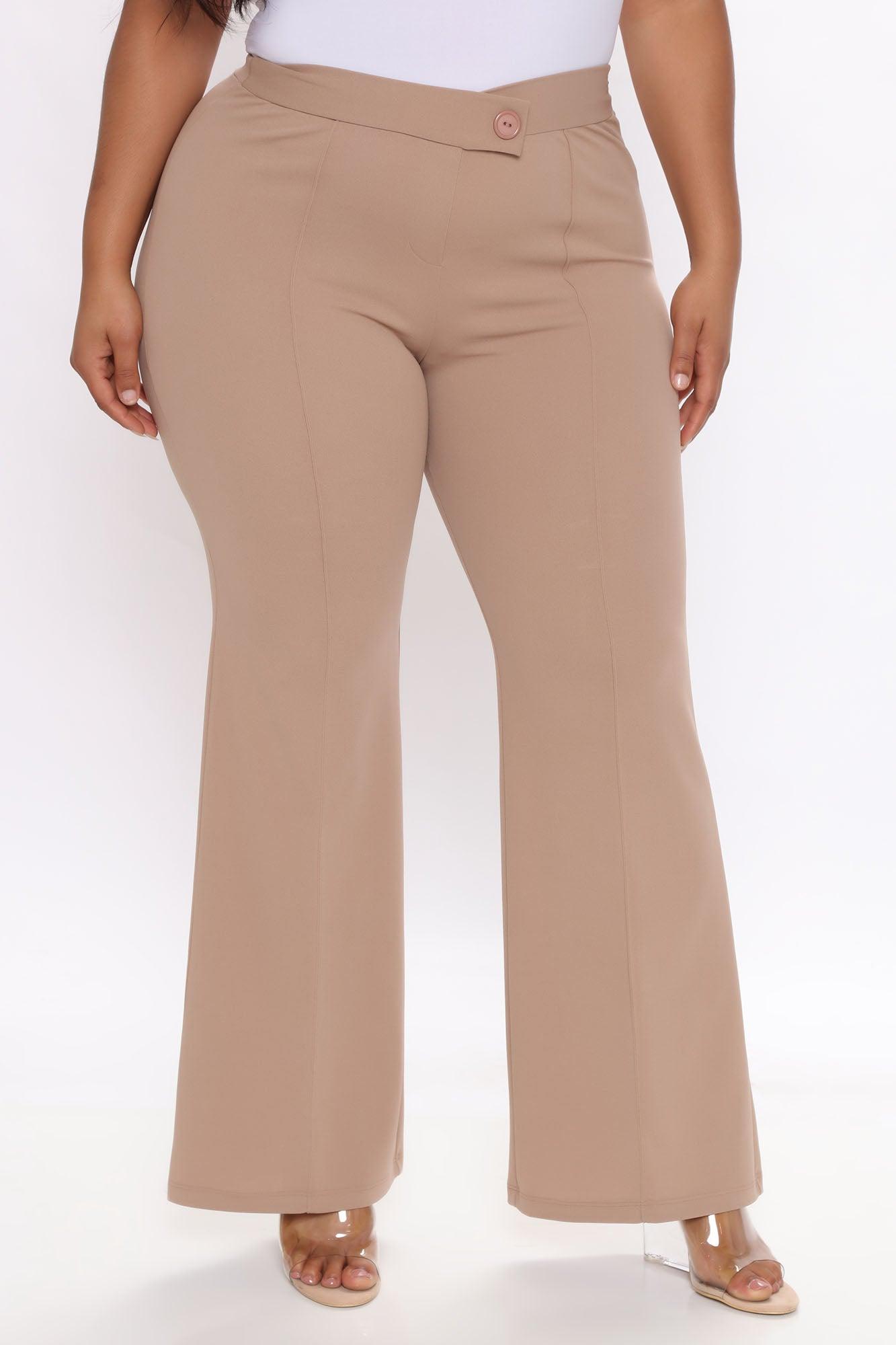 Call It Even Wide Leg Dress Pants - Taupe Product Image