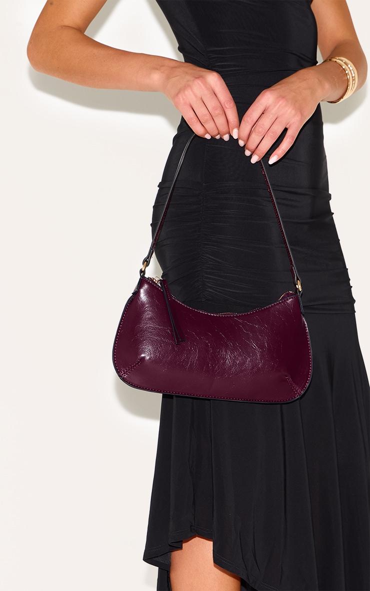 Burgundy Pu Baguette Shoulder Bag Product Image