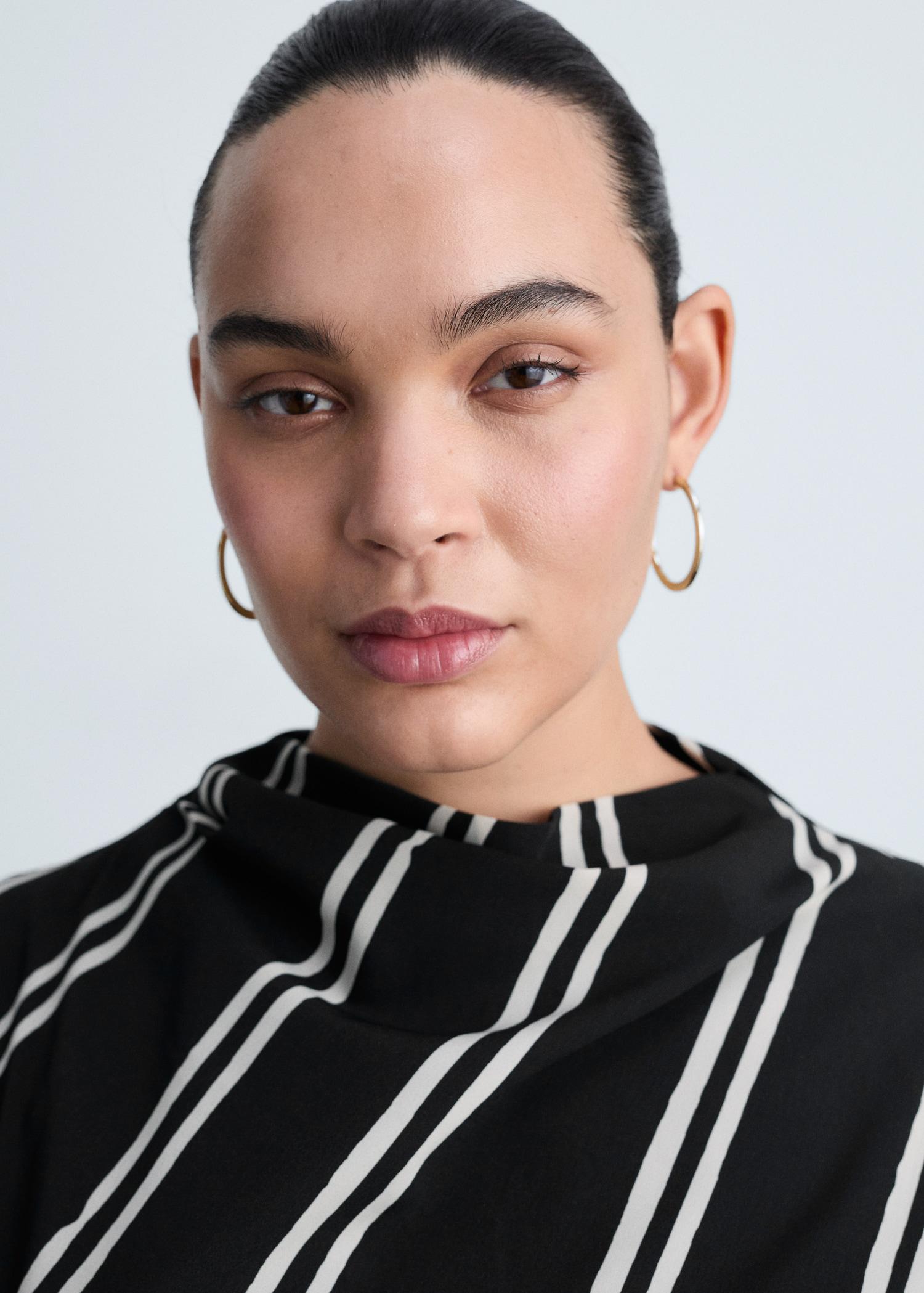 Stripe-print midi-dress - Women | MANGO USA Product Image