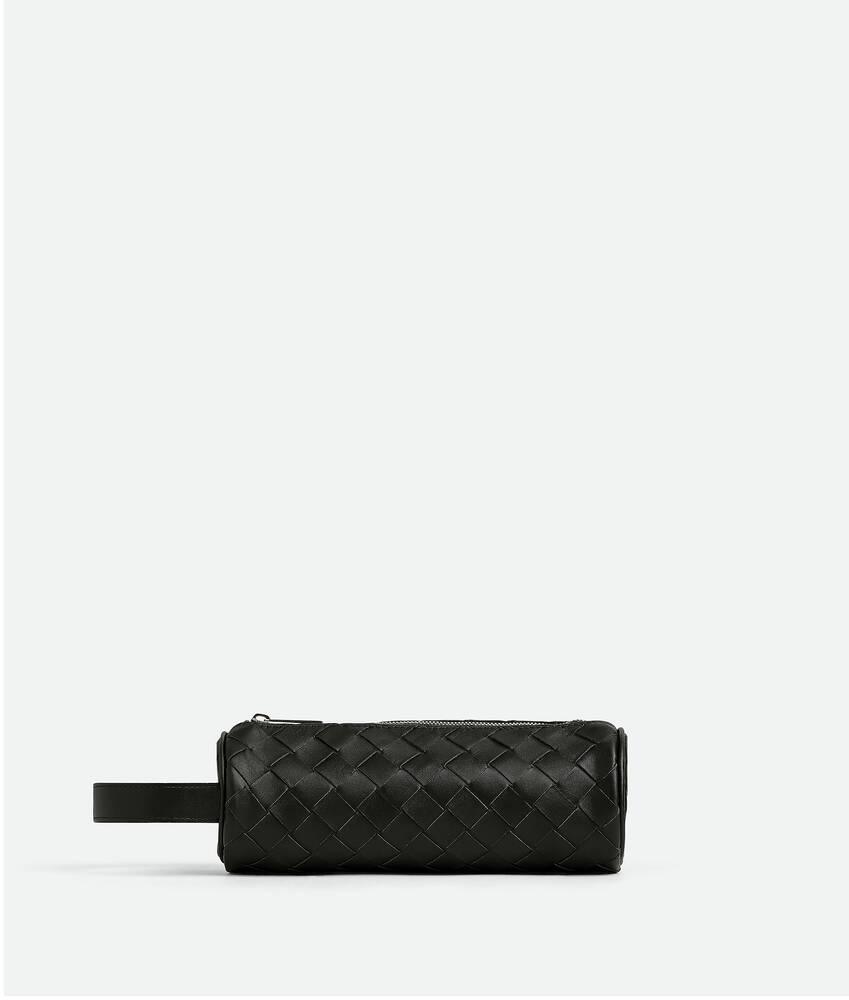 Intrecciato Cylinder Pencil Case in Black Product Image