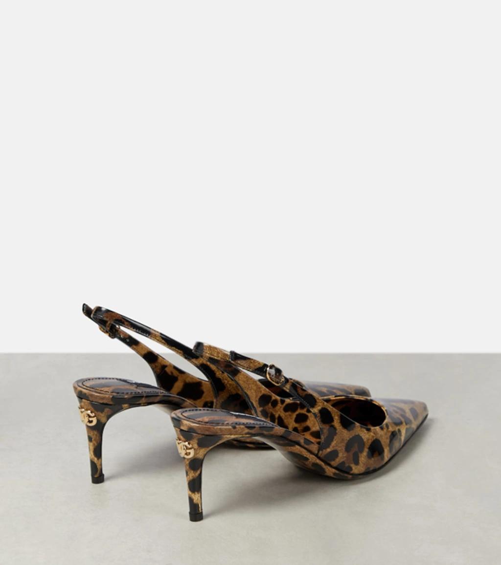 DOLCE & GABBANA Luxurious Leopard Printed Slingback Pumps For Women In Lavender Product Image