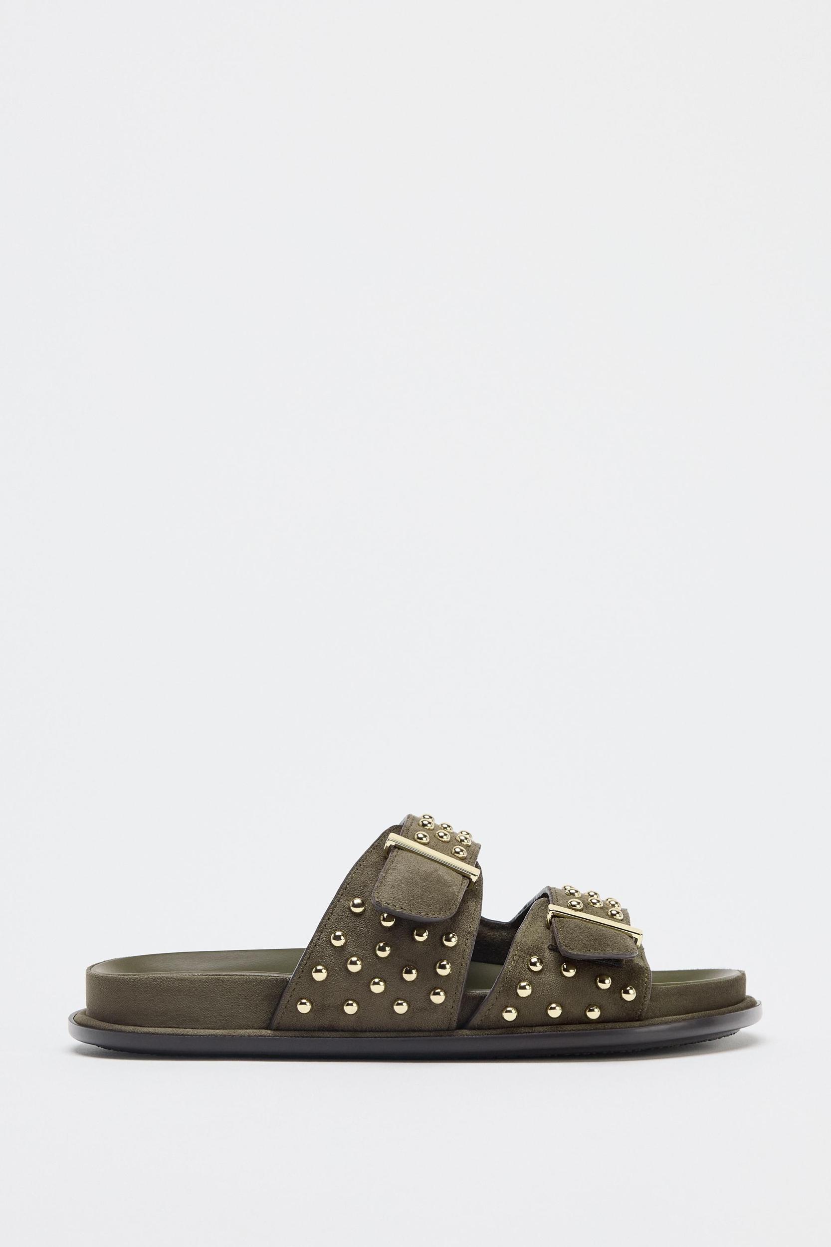 STUDDED BUCKLE SANDALS Product Image