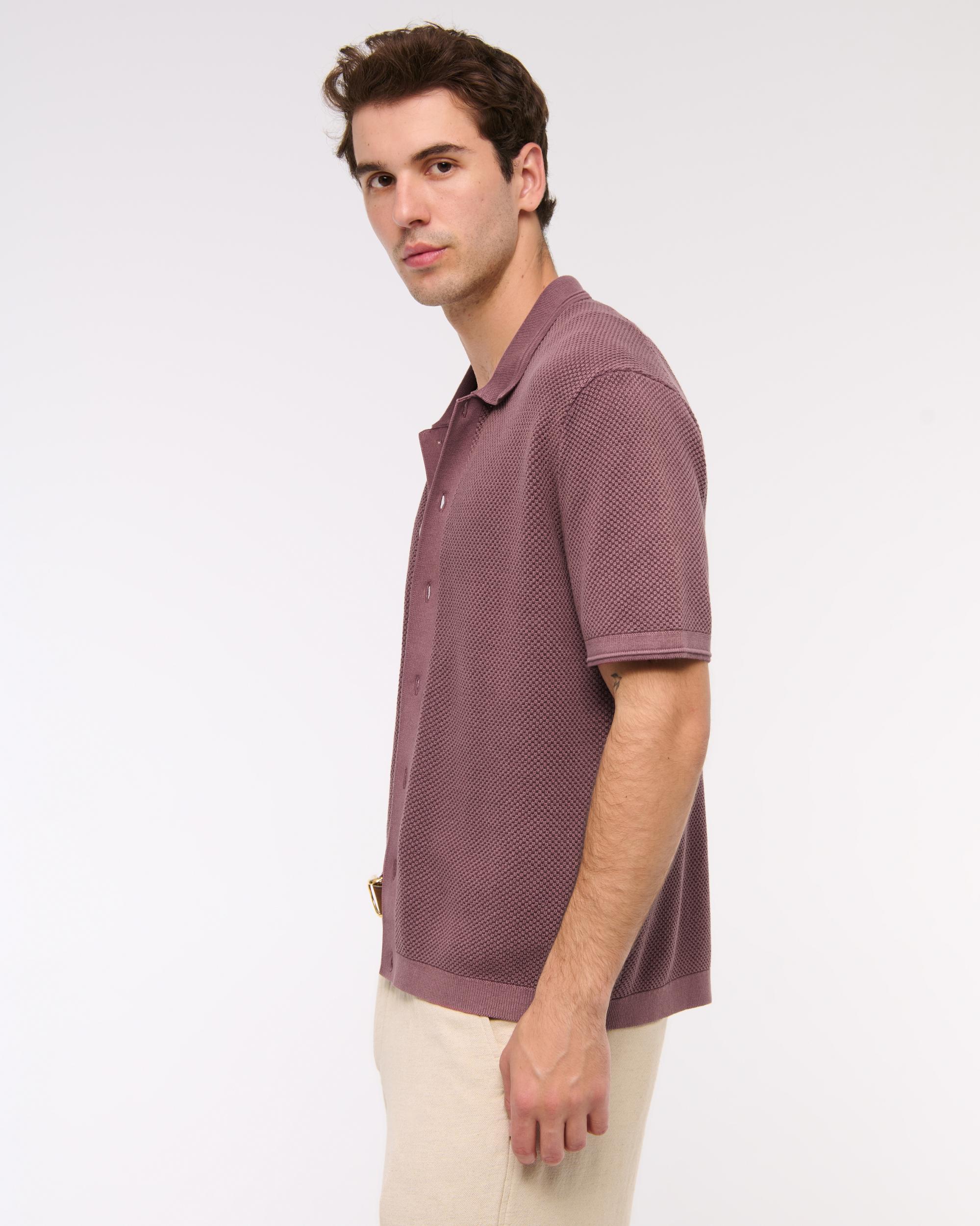 Garment Dye Button-Through Sweater Polo Product Image