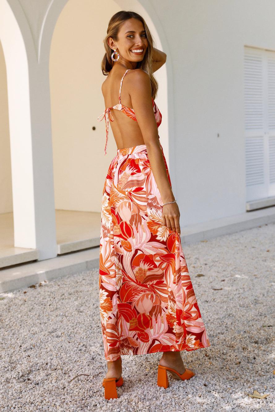 Strike Twice Maxi Dress Orange Product Image