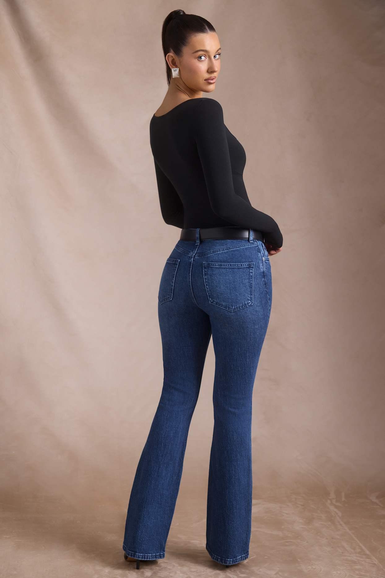 High-Rise Flared Jeans in Indigo Wash Product Image