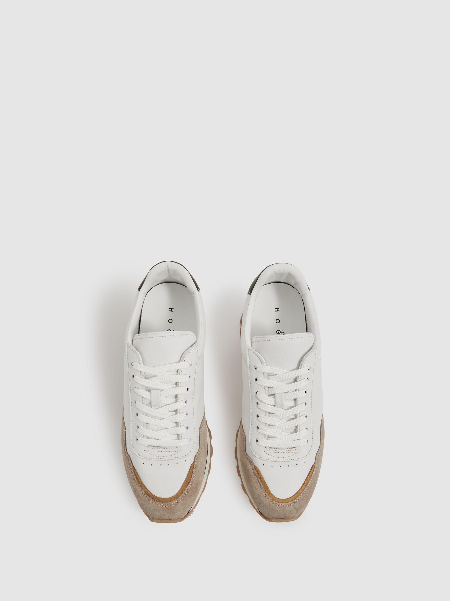Hogan Suede And Leather Panelled Trainers in White Multi Product Image