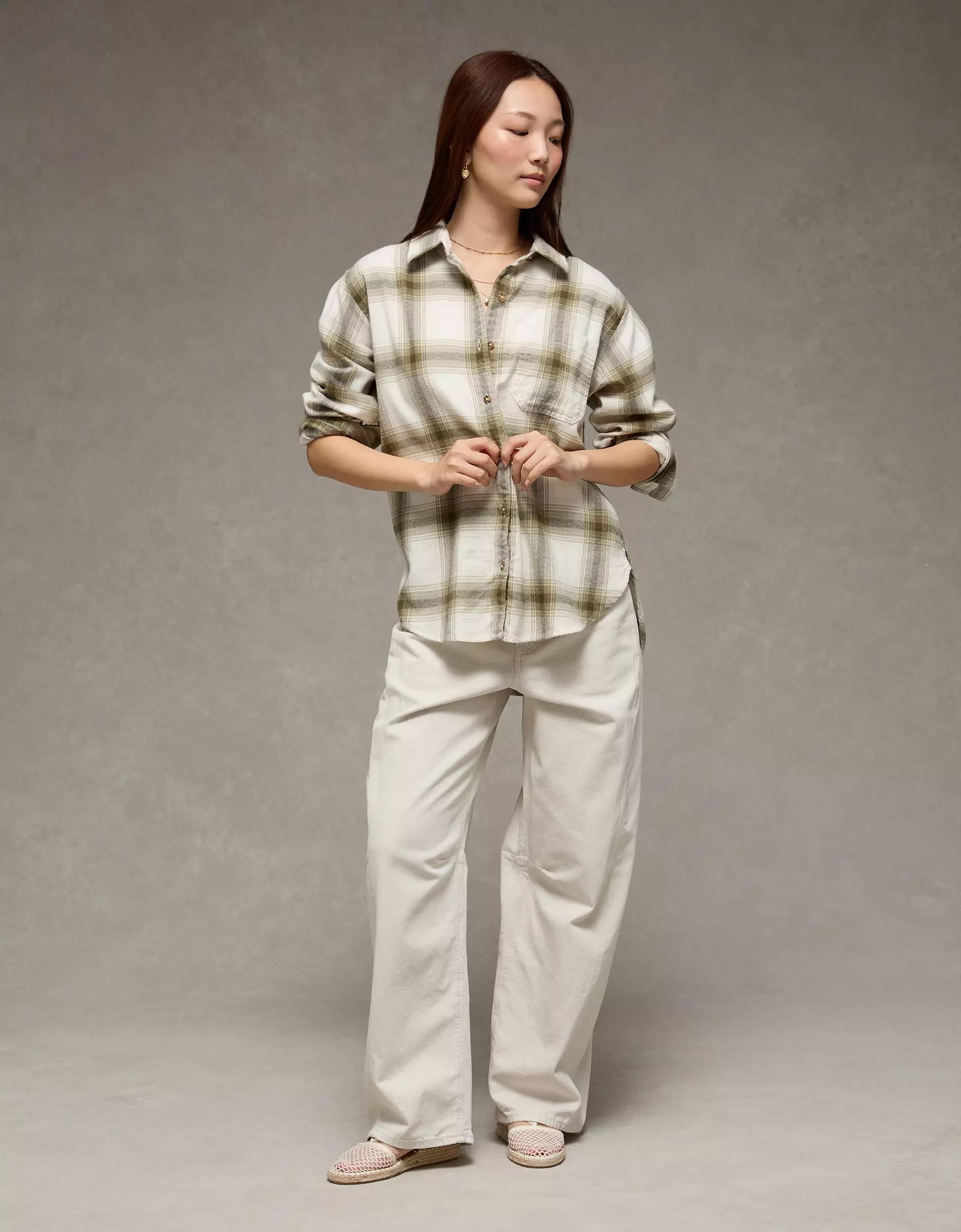 AE Oversized Flannel Shirt Product Image