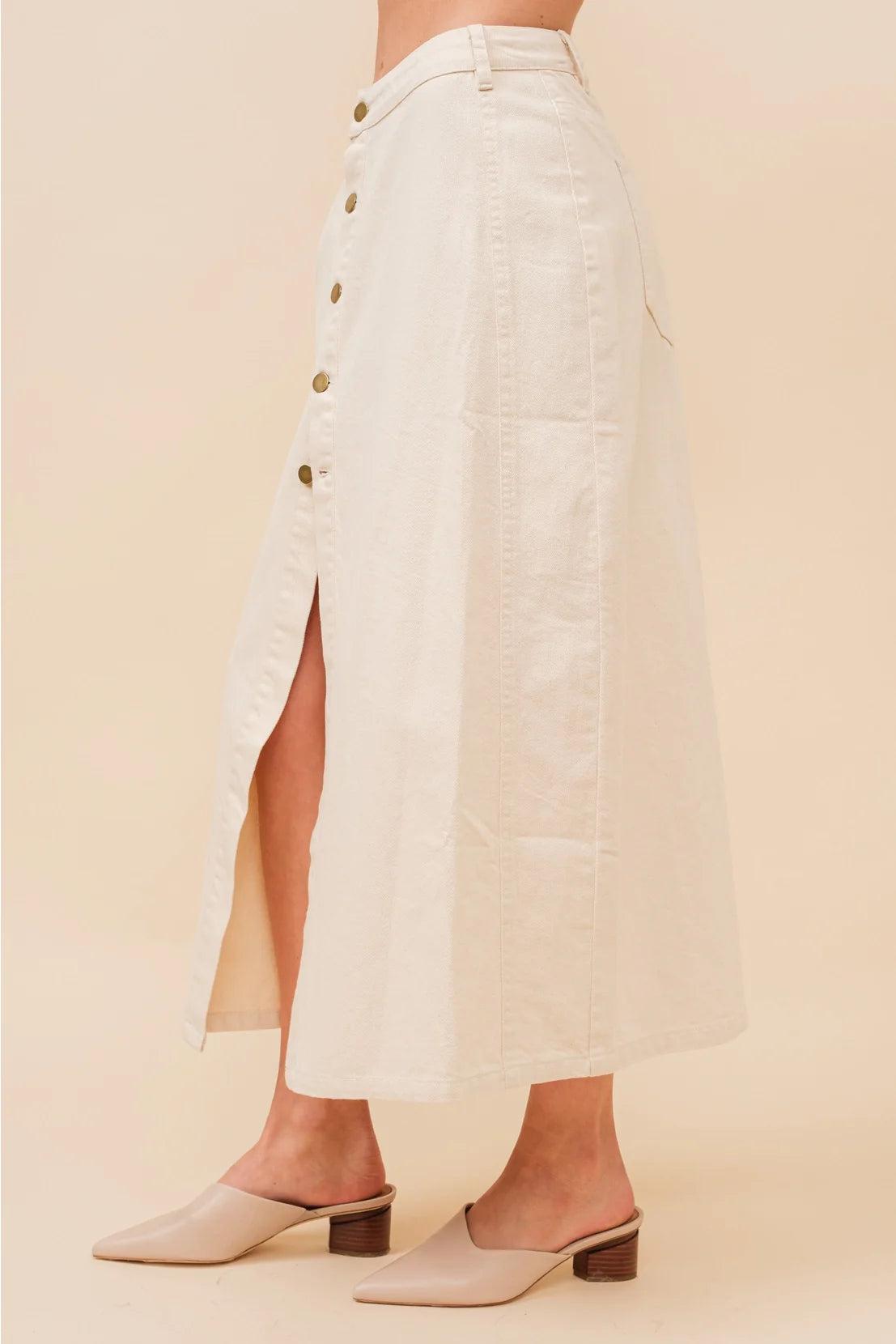 Surf Cowgirl Midi Denim Skirt Product Image