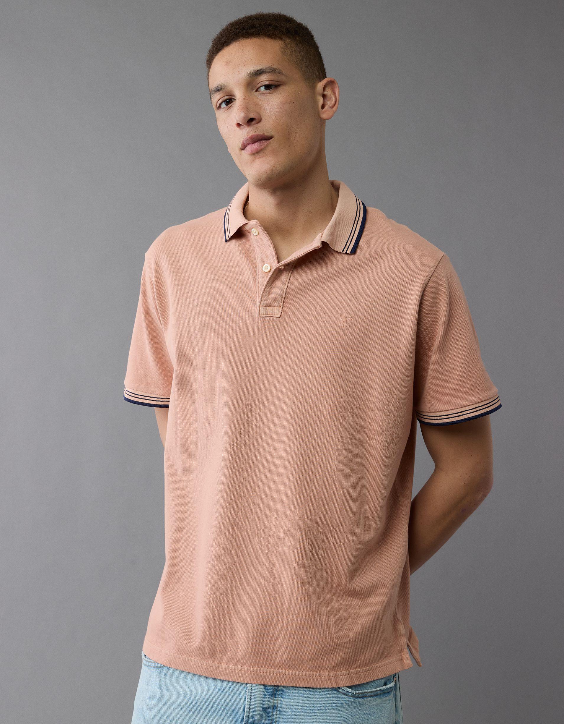 AE Stretch Pique Tipped Polo Shirt Product Image