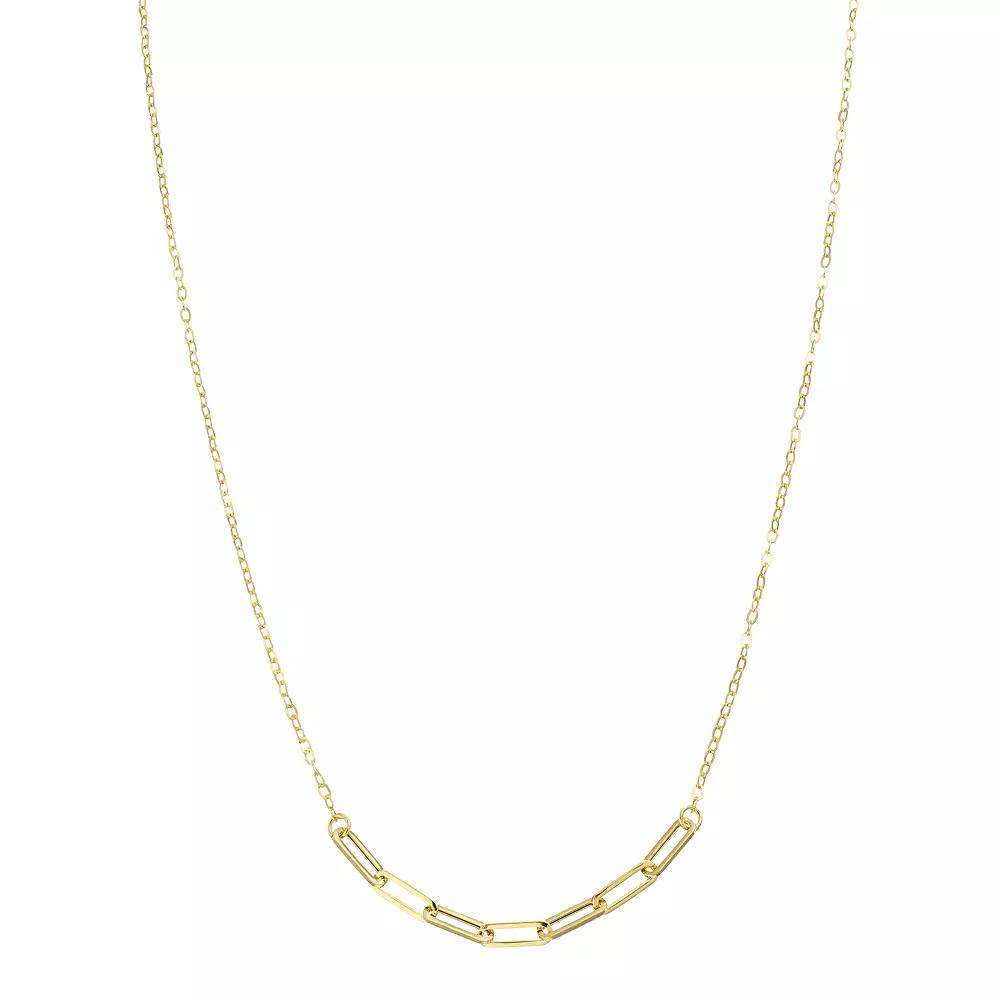 Au Naturale 10k Gold Paper Clip Chain Bar Necklace, Women's, Size: 18" Product Image