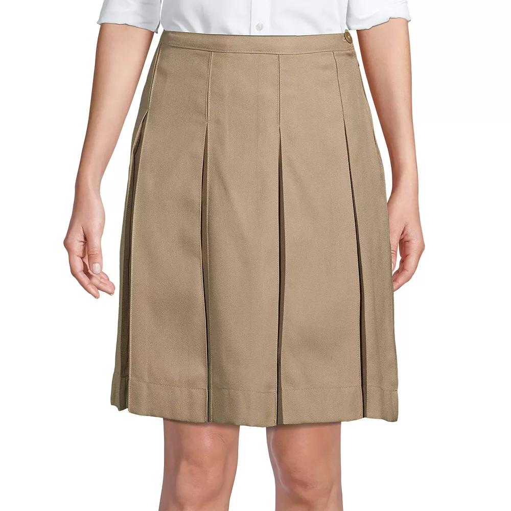 Women's Lands' End School Uniform Above the Knee Box Pleat Skirt,  Product Image