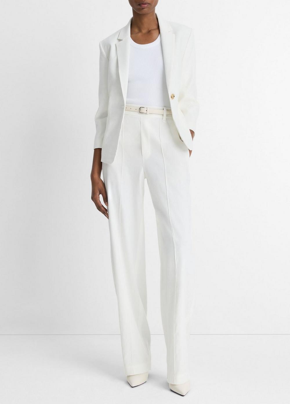 Womens Linen-Blend Shrunken Blazer Vince Product Image