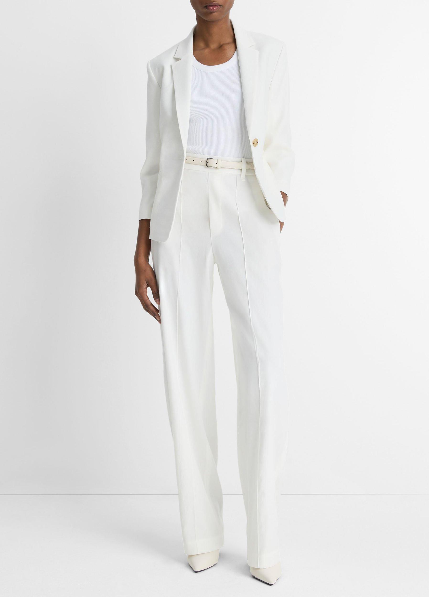 Womens Linen-Blend Shrunken Blazer Vince Product Image