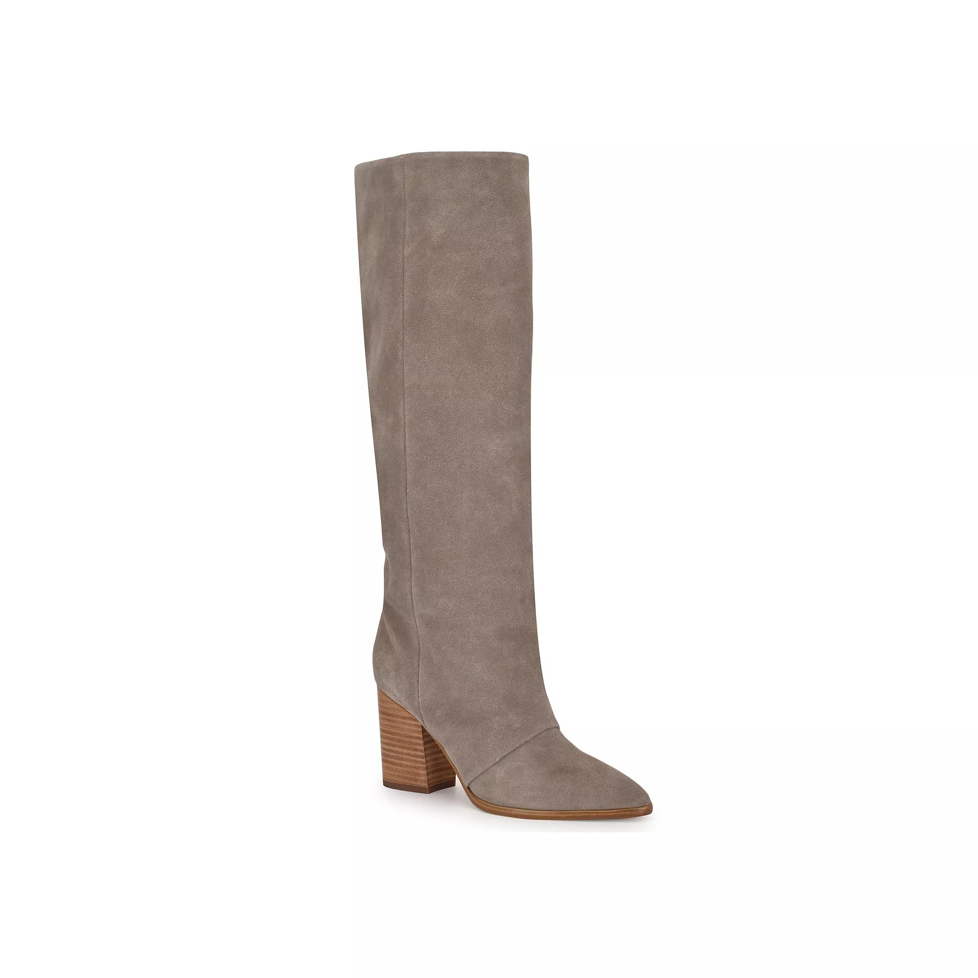 Nine West Chicke Women's Block Heel High Shaft Dress Boots, Size: 8, Brown Suede Product Image