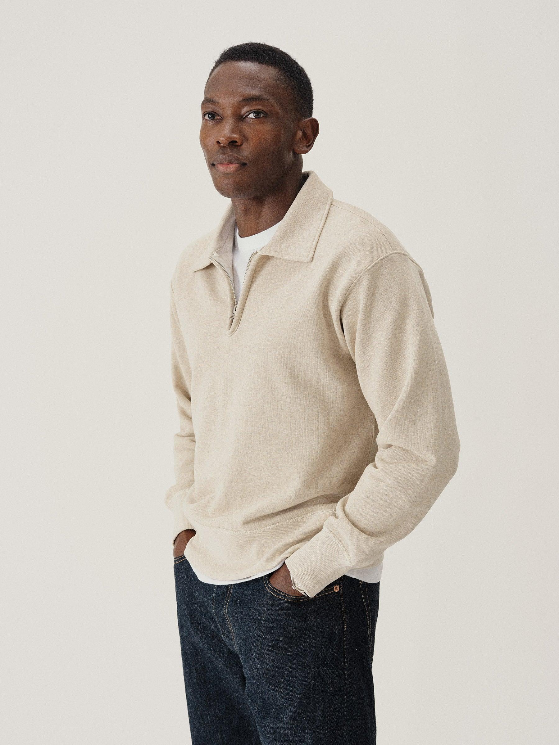 Heather Oat Welterweight Quarter Zip Product Image