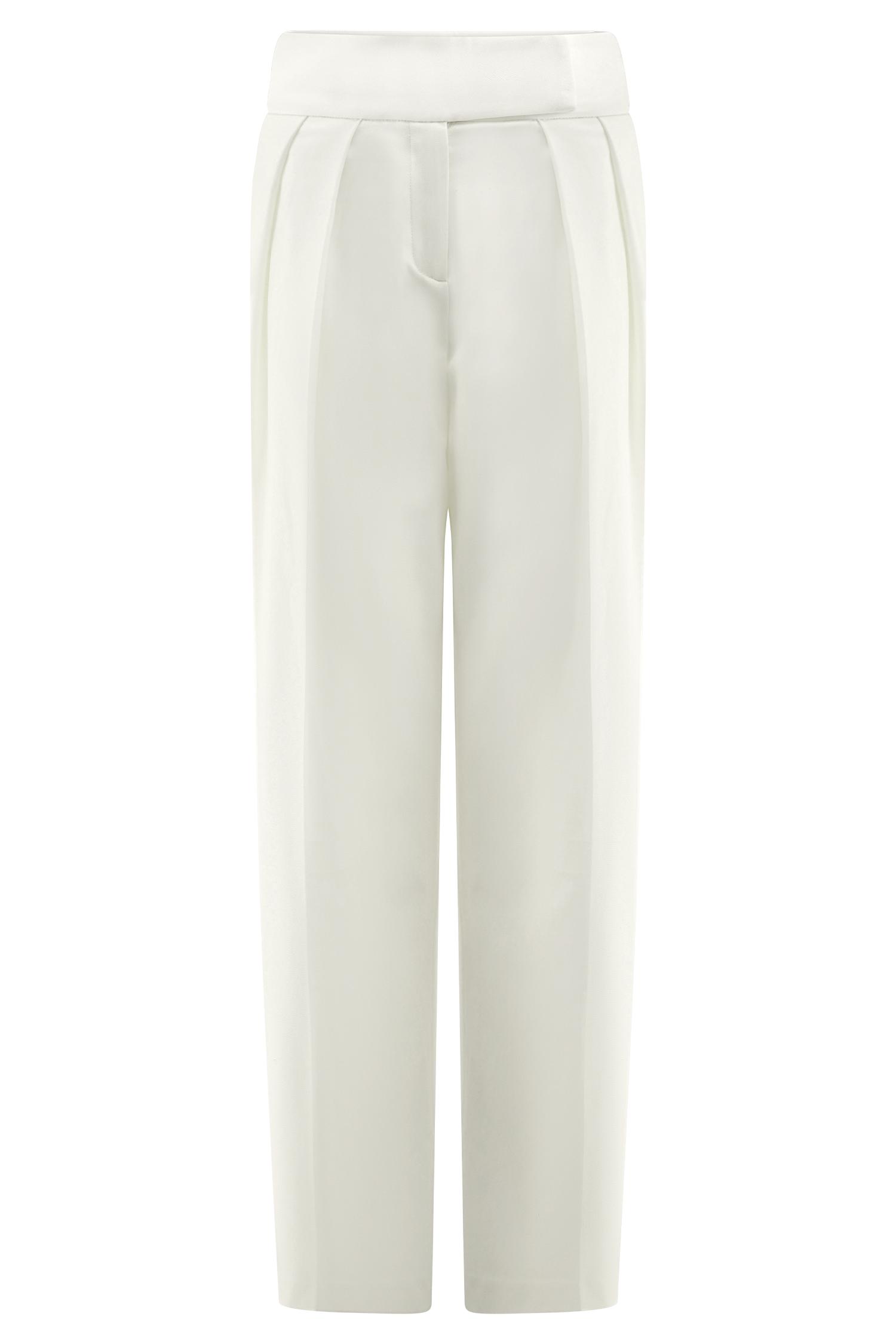 Penelope Pleated High Waisted Pants - Ivory Product Image