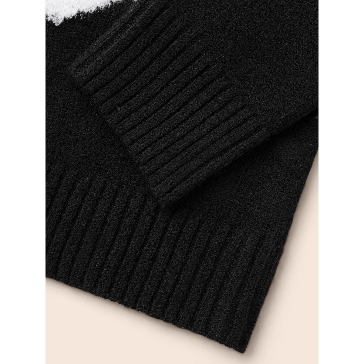 Plus Size Floral Jacquard Drop Shoulder Sleeve Cardigan Black Women Casual Loose Long Sleeve Everyday Cardigans BloomChic 14-16/1X Product Image