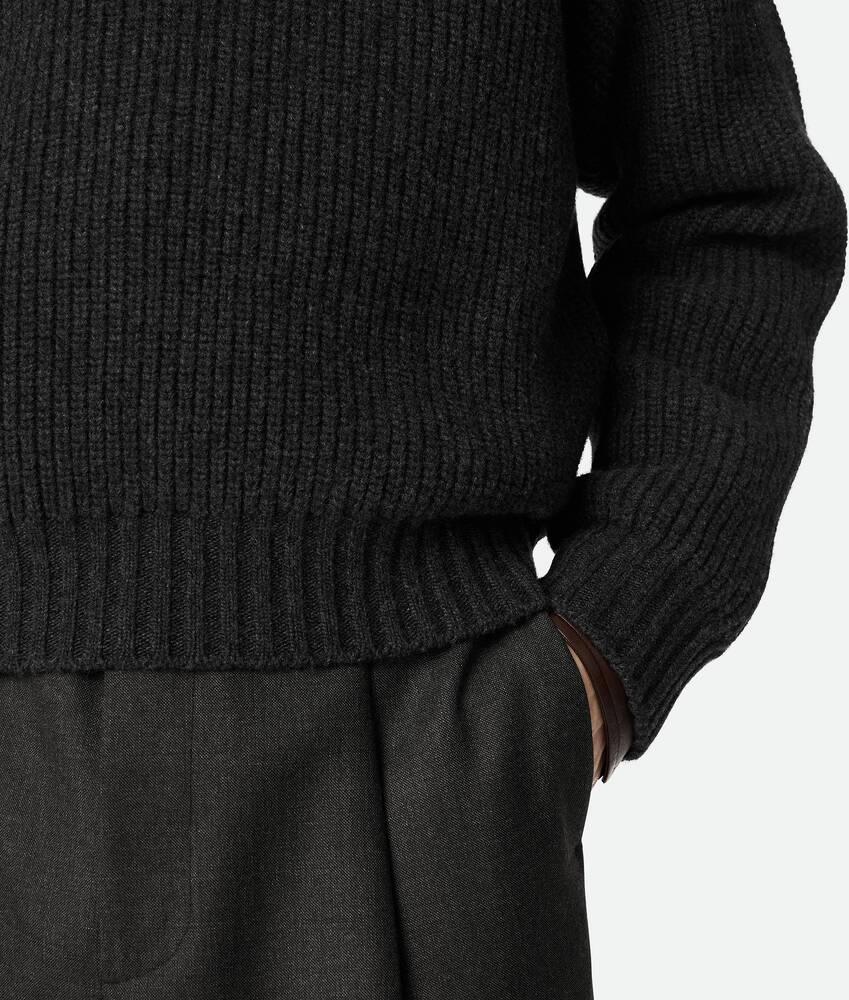 Men's Wool And Cashmere Jumper in Dark grey melange Product Image