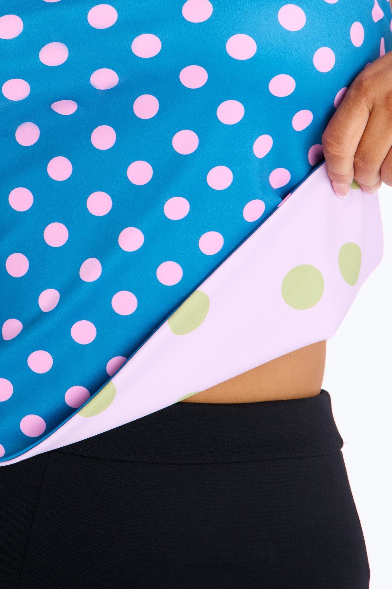 Chloe Reversible Polka Dot Halter Top - Pink/combo Female Product Image