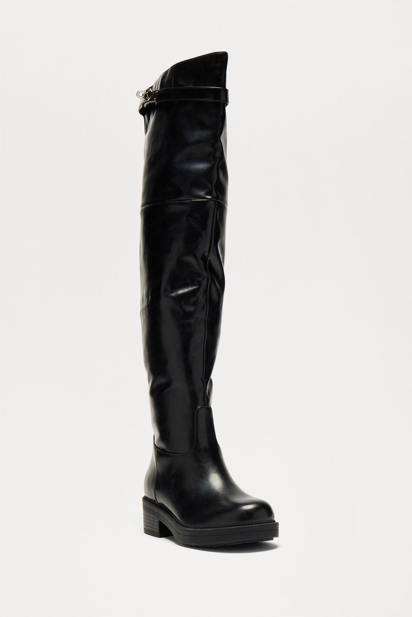 Paige Thigh High Boots - Black Product Image