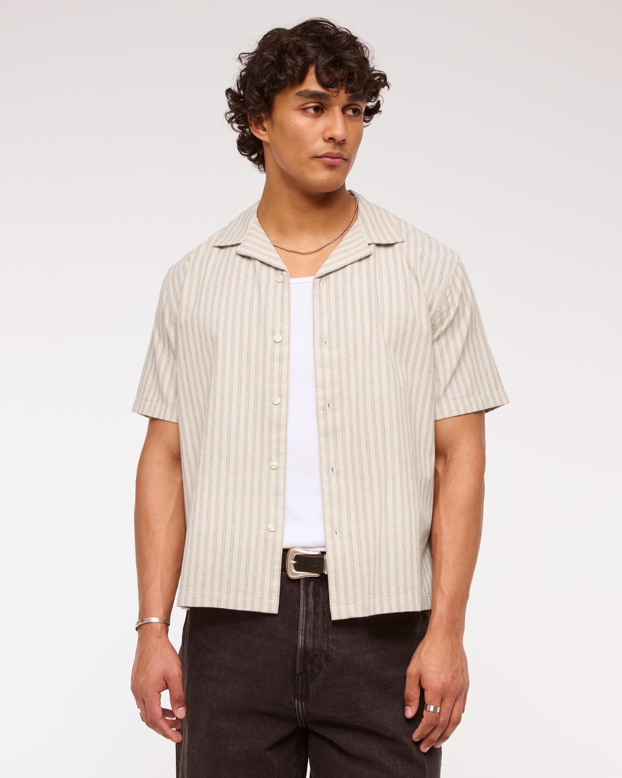 Camp Collar Summer Linen-Blend Shirt Product Image