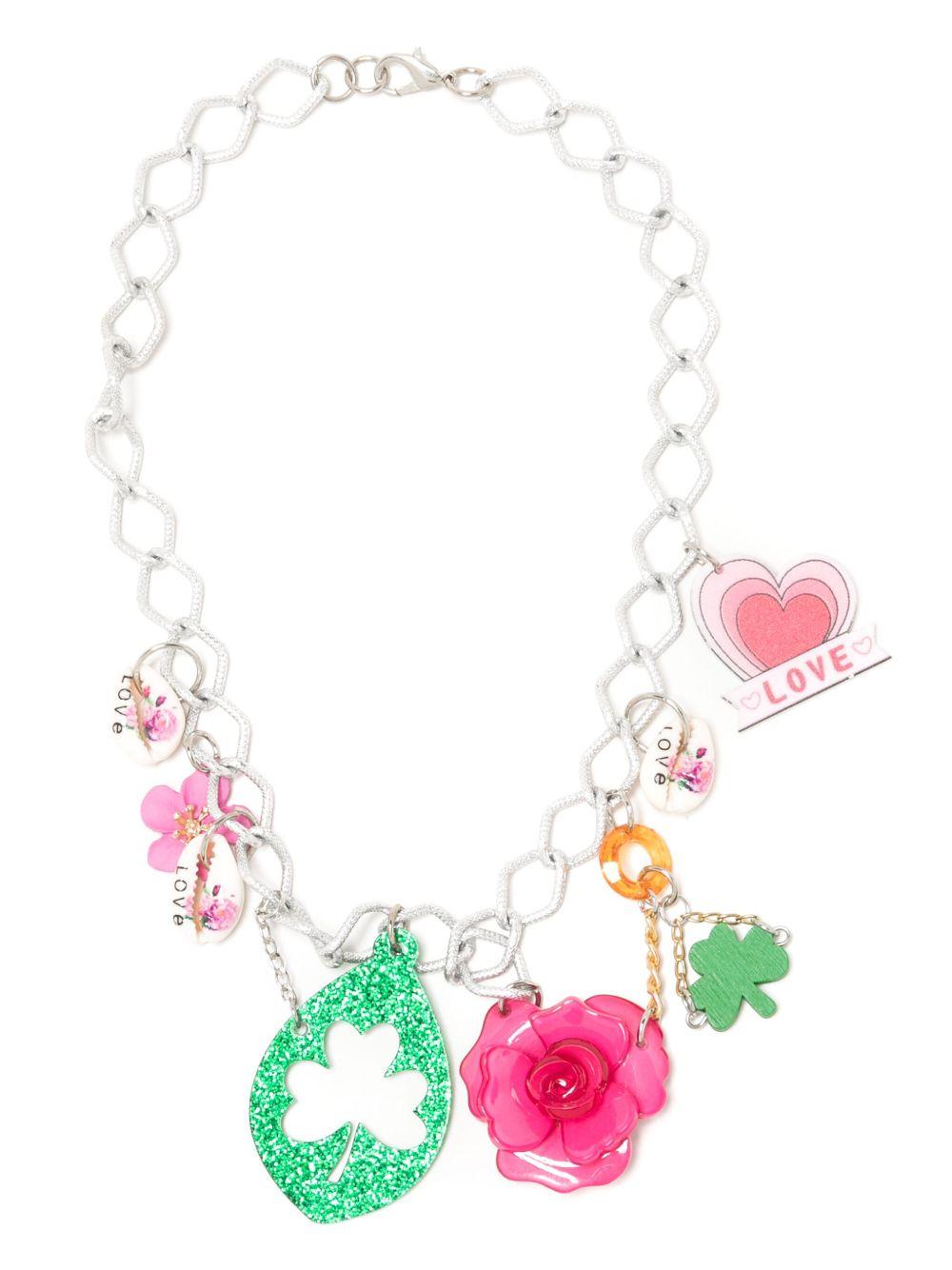 rose-pendant chain-link necklace  Product Image