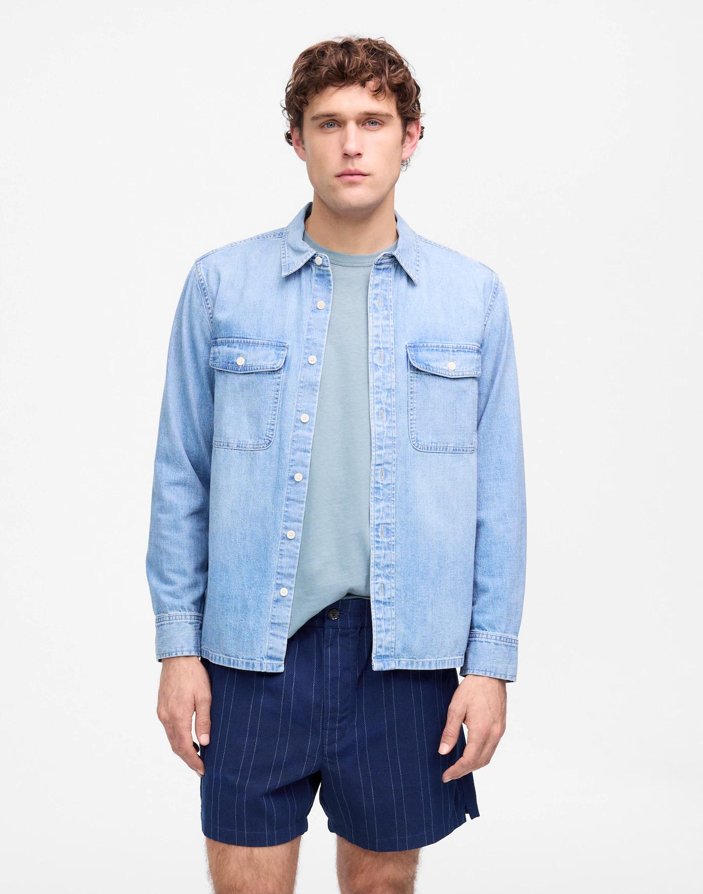 Indigo-Dyed Stripe Everywear Shorts Product Image