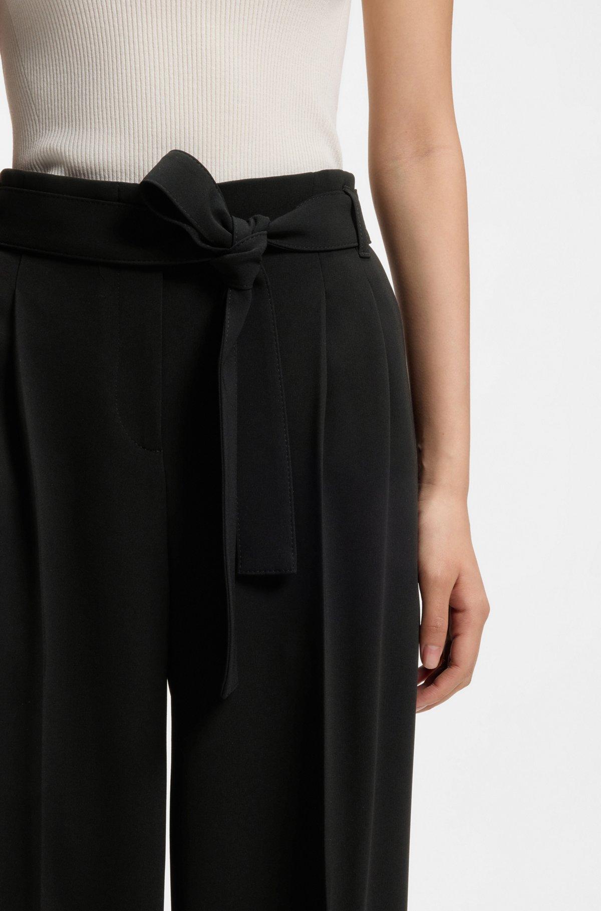 Relaxed-fit trousers in crease-resistant crepe Product Image