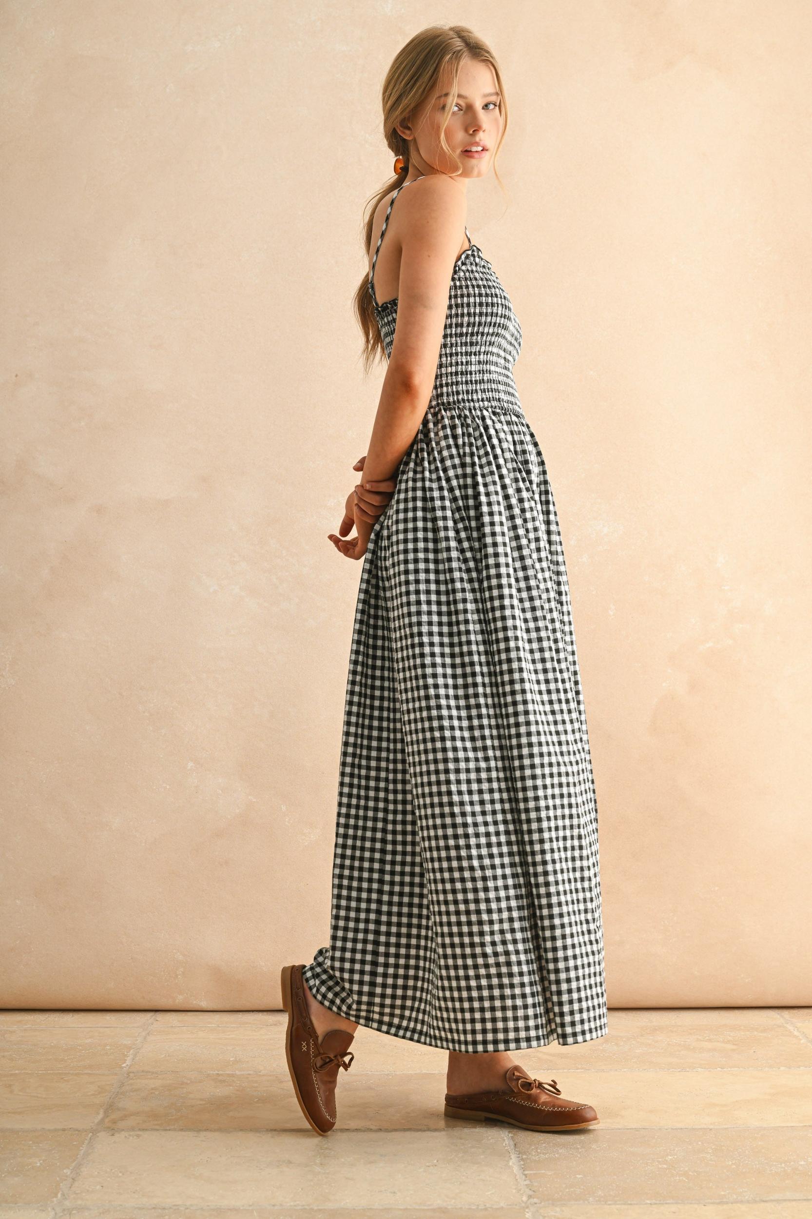 Gingham Smocked Maxi Dress Product Image
