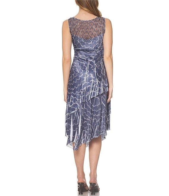 Komarov V-Neck A-Symmetrical Tiered Midi Dress Product Image