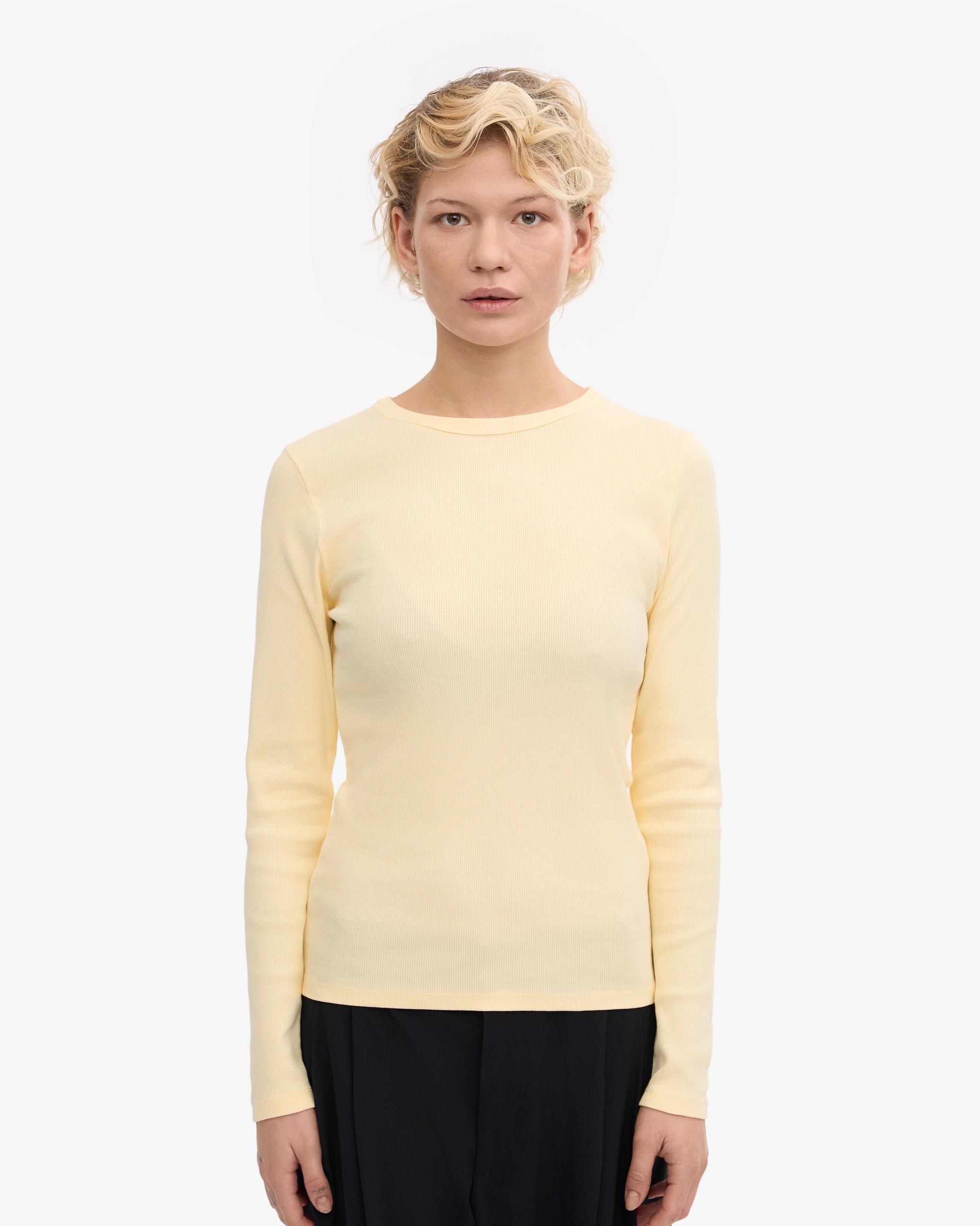 Women Organic Rib LS T-Shirt - Soft Yellow Product Image