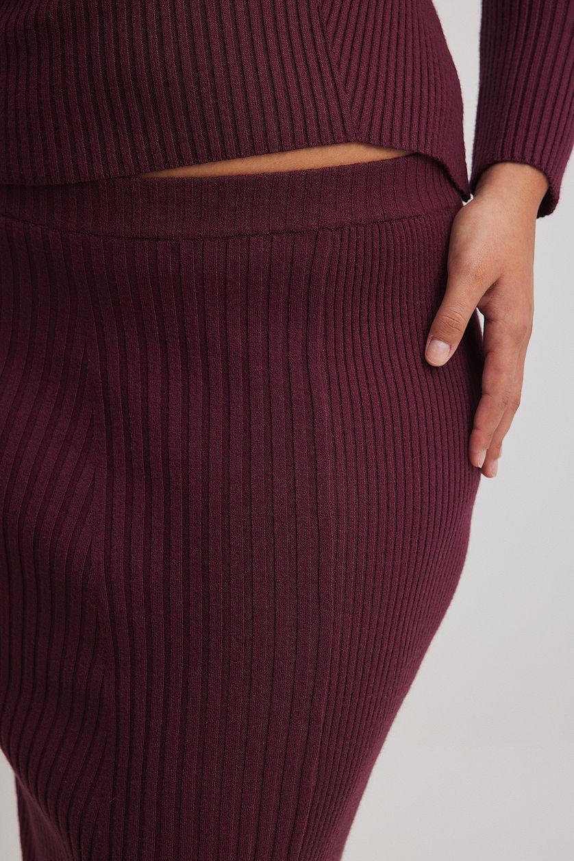 Ribbed Knitted Maxi Skirt Product Image